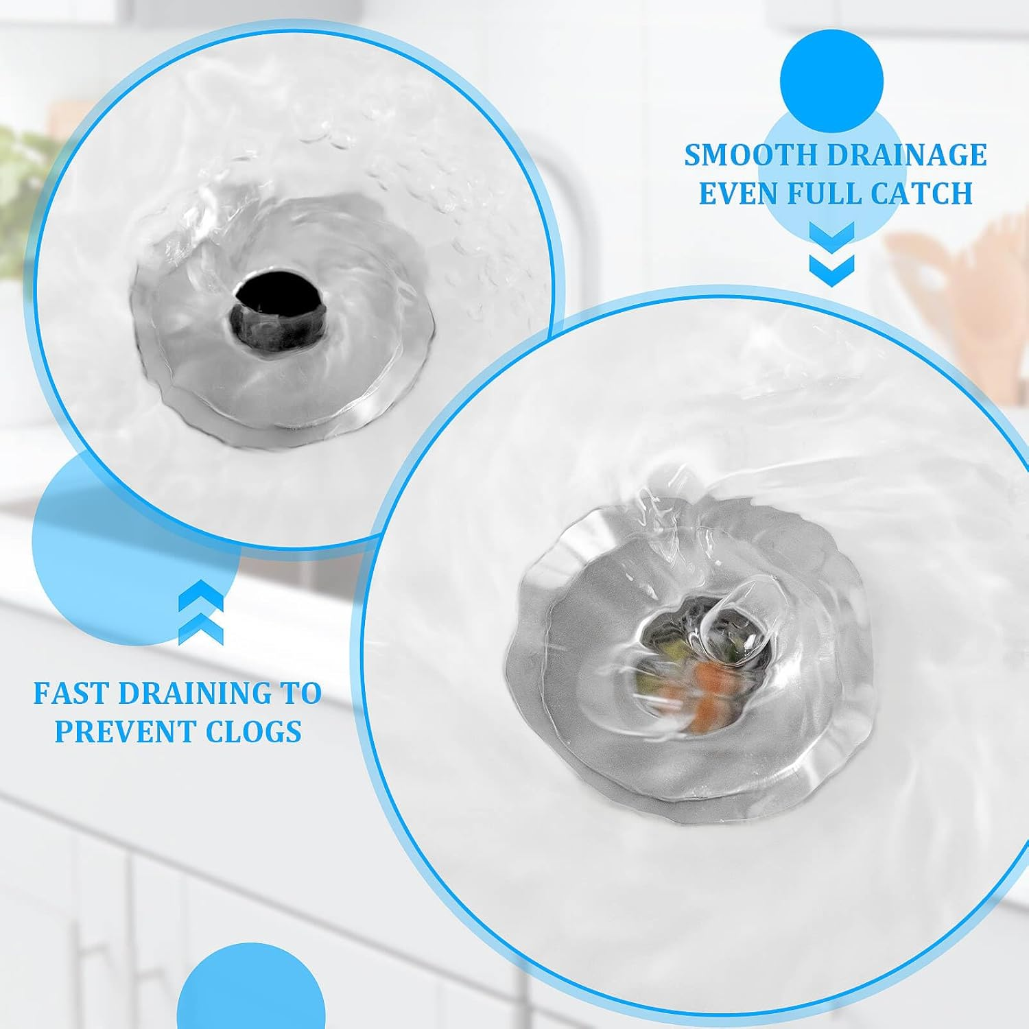 Dayker 3PCS Bathroom Sink Drain Strainers, Stainless Steel Hair Catcher, Cone Shaped Floor Drain Replacement Fit Hole Size 1.2"-1.6", for Laundry Floor Drain, Bathtub, Kitchen Slop Basket Filter Trap