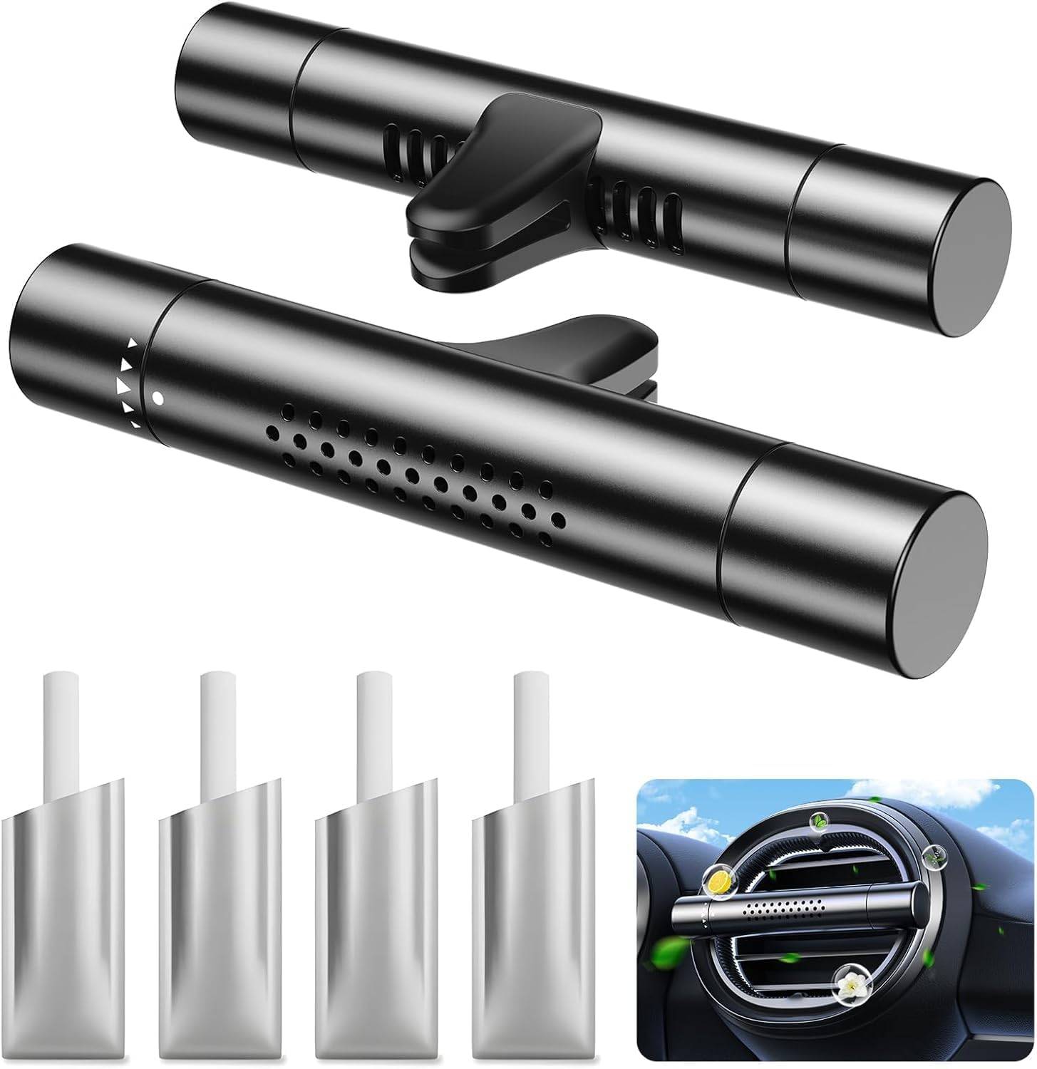 Car Air Fresheners, 2025 New Upgrade Car Perfume Diffuser Vent Clips with Essential Oil Sticks for Women Men Automotive Fragrance Decoration Accessories image number 4