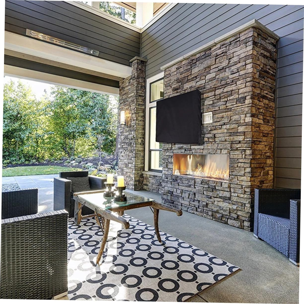 BRIGHTFUFU Tv Set Cover Outdoor Protector for Lcd Screens Seamless Design to Prevent Scratches and Dust Made from Oxford for Outdoor Use