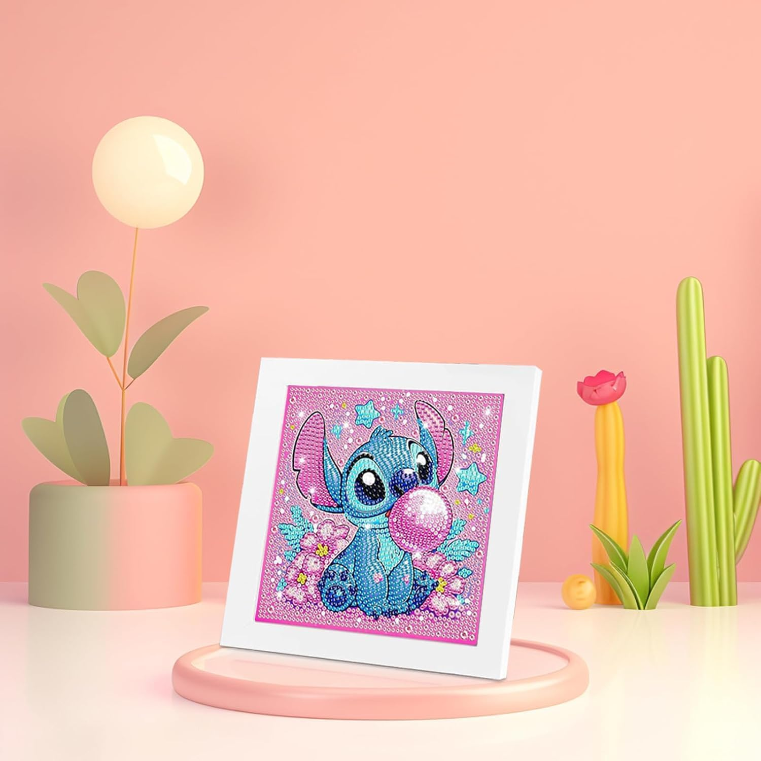 Cdsnxore Diamond Art Kits Adults with Wooden Frame Easy - Stitch Diamond Painting Kits,Mini Diamond Art Painting for Home Wall Decor(7X7 Inch) (Blue) - 305 image number 7