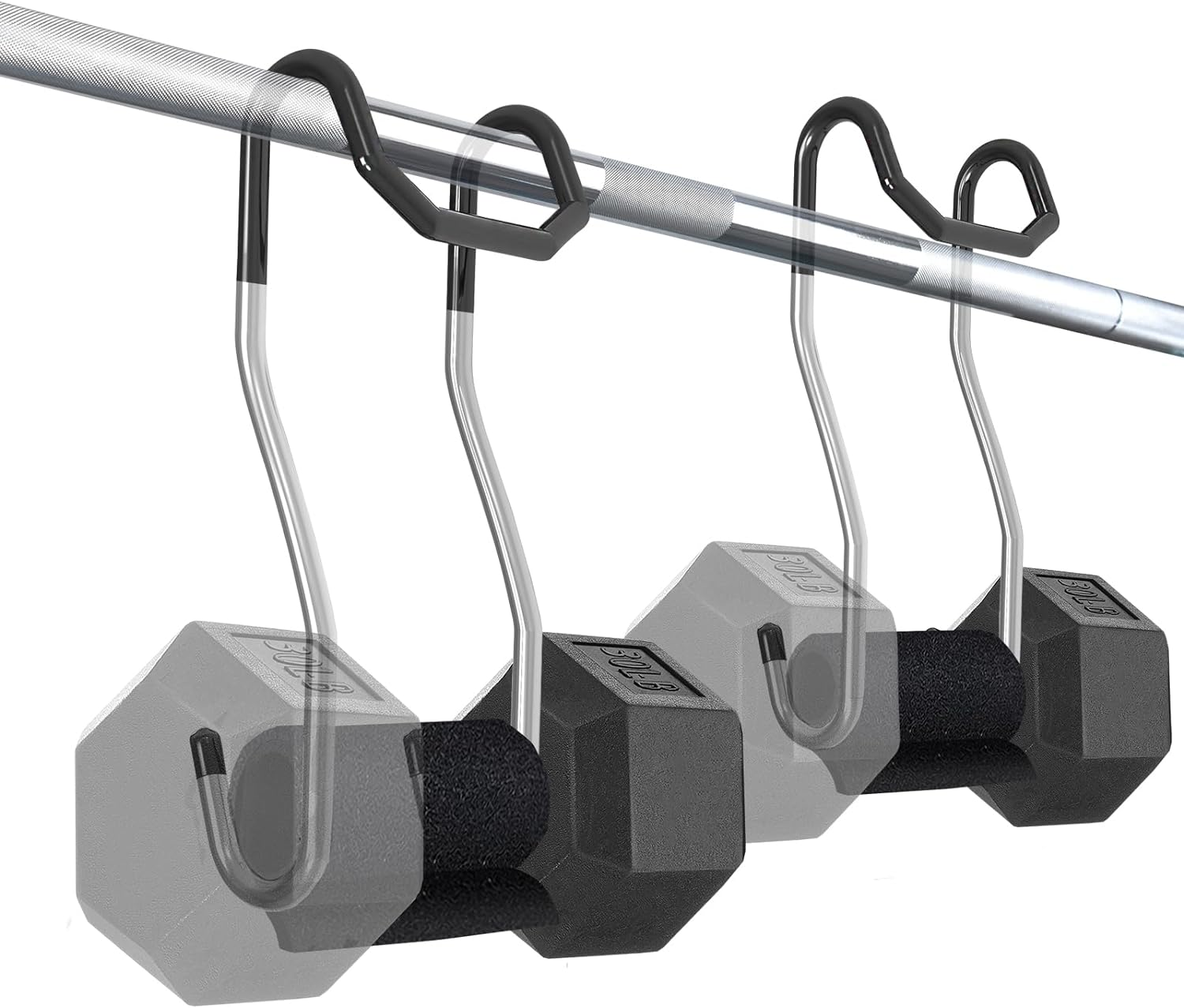 Dumbbell Spotter Hooks for Bench Press: Power Rack Attachments Dumbbells Rack for Chest Workout Connect to Barbell image number 4