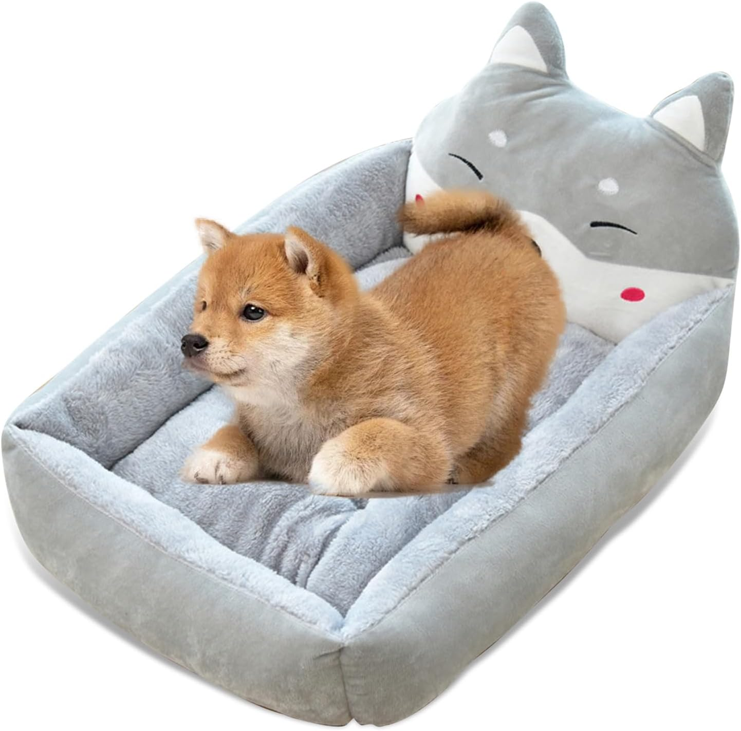 PETCUTE Dog Beds Washable Dog Cushion Warm Dog Sleeping Area Fluffy Square Dog Beds for Small Medium Large Dog Cat