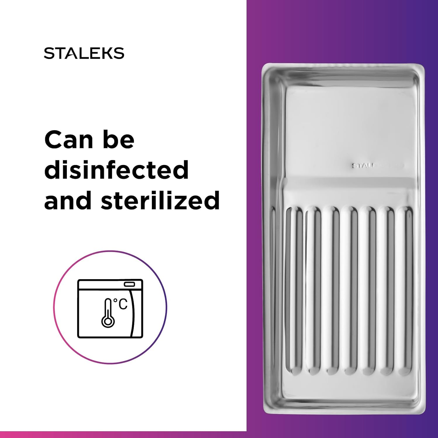 STALEKS PRO Expert 10 Type 1 Stainless Steel Instrument Tray 195X90X19 LE-10/1 image number 2