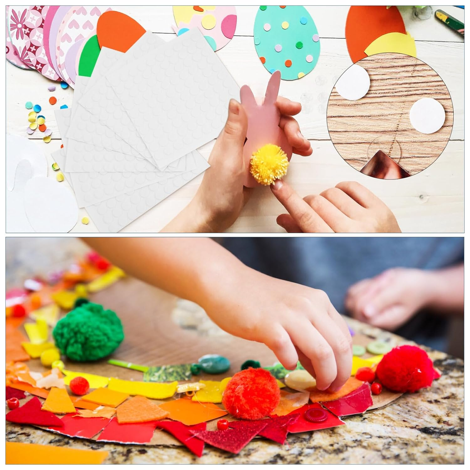 COHEALI Double Sided Adhesive Dots, Clear Removable Sticky Adhesive Mounting Putty, Waterproof No Trace Dots Adhesive Putty for Poster Picture Festival Decoration image number 1