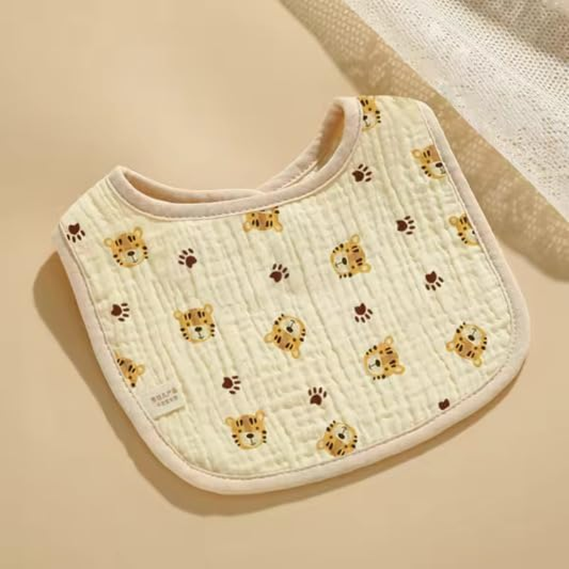 Soft Muslin Baby Bibs - Organic Cotton Feeding Bib for Newborn & Toddlers - Ultra Absorbent, Breatable & Gentle on Skin - Neutral Design image number 1