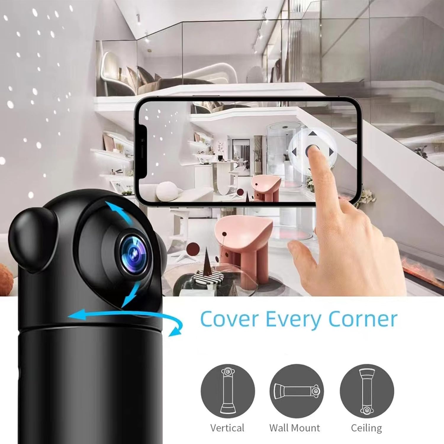 Pet Camera, 1080P HD Home Security Camera with Phone APP, Night Vision, 2-Way Talk, Cloud/Local SD Storage, Motion Tracking Alarm, Indoor Camera for Dog/Baby image number 3