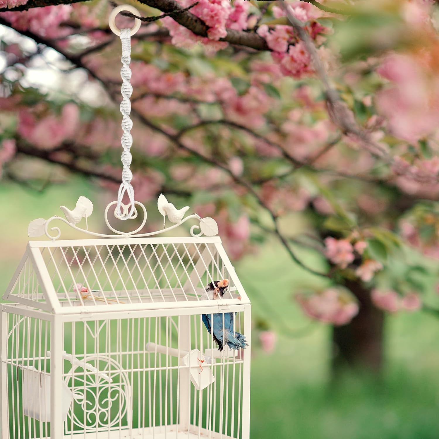 3 Pack Adjustable Macrame Plant Hanger Extenders Connectable Rope Hanging Plant Extender Handmade Woven Hanging Basket Extension with Wooden Ring for Indoor Outdoor Plant Pot Holder (Style 1, 3) image number 4