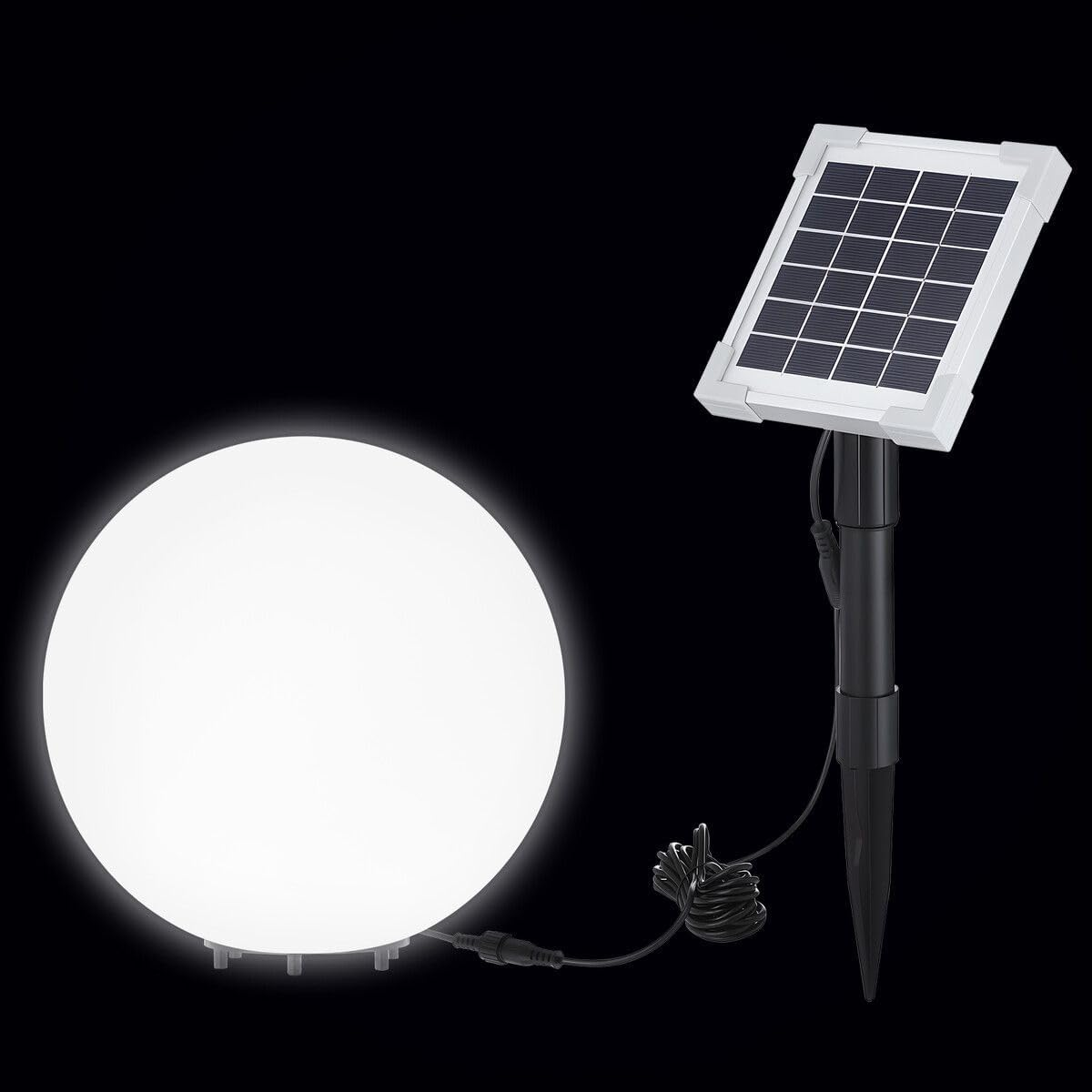 AUSWAY Solar LED Ball Light Full Moon 9 Colour Changing Lighting Globe Outdoor Garden Backyard Pathway Party Energy Powered Waterproof Lamp Decor 30Cm image number 3