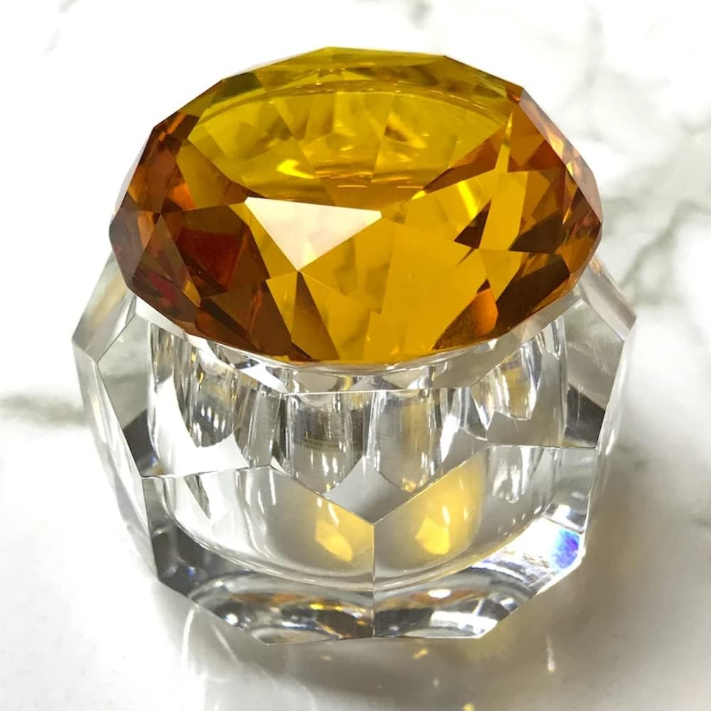Large Crystal Glass Jar 50Ml with Beautiful Stone Diamond Shape
