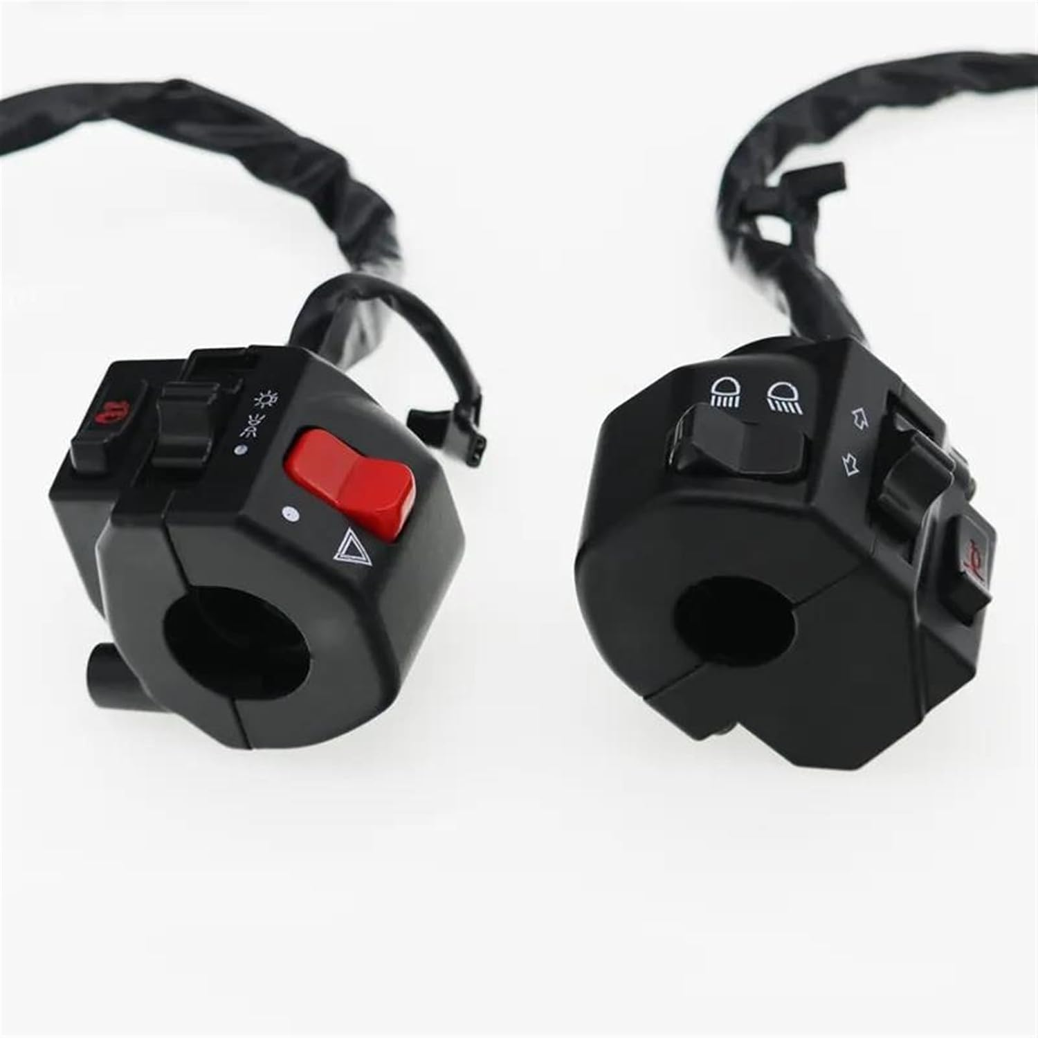 Motorcycle Handlebar Switch Black Universal Aluminum 7/8" 22MM Motorcycle Switch Handlebar Motorbike Horn Turn Signal Headlight Control Buttons image number 1