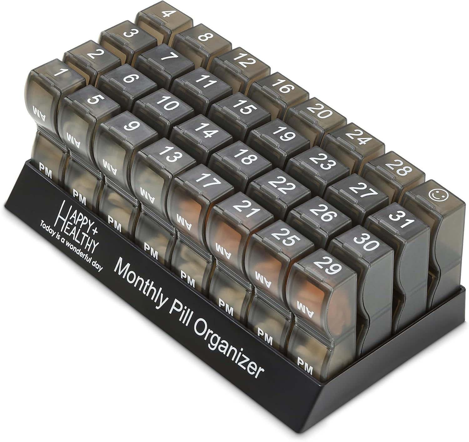 Monthly Pill Organizer - Am/Pm Daily Pill Organizer 32 Compartments for Each Day, Pill Dispenser and Dispenser Caddy That Helps You Organize Your Life image number 1