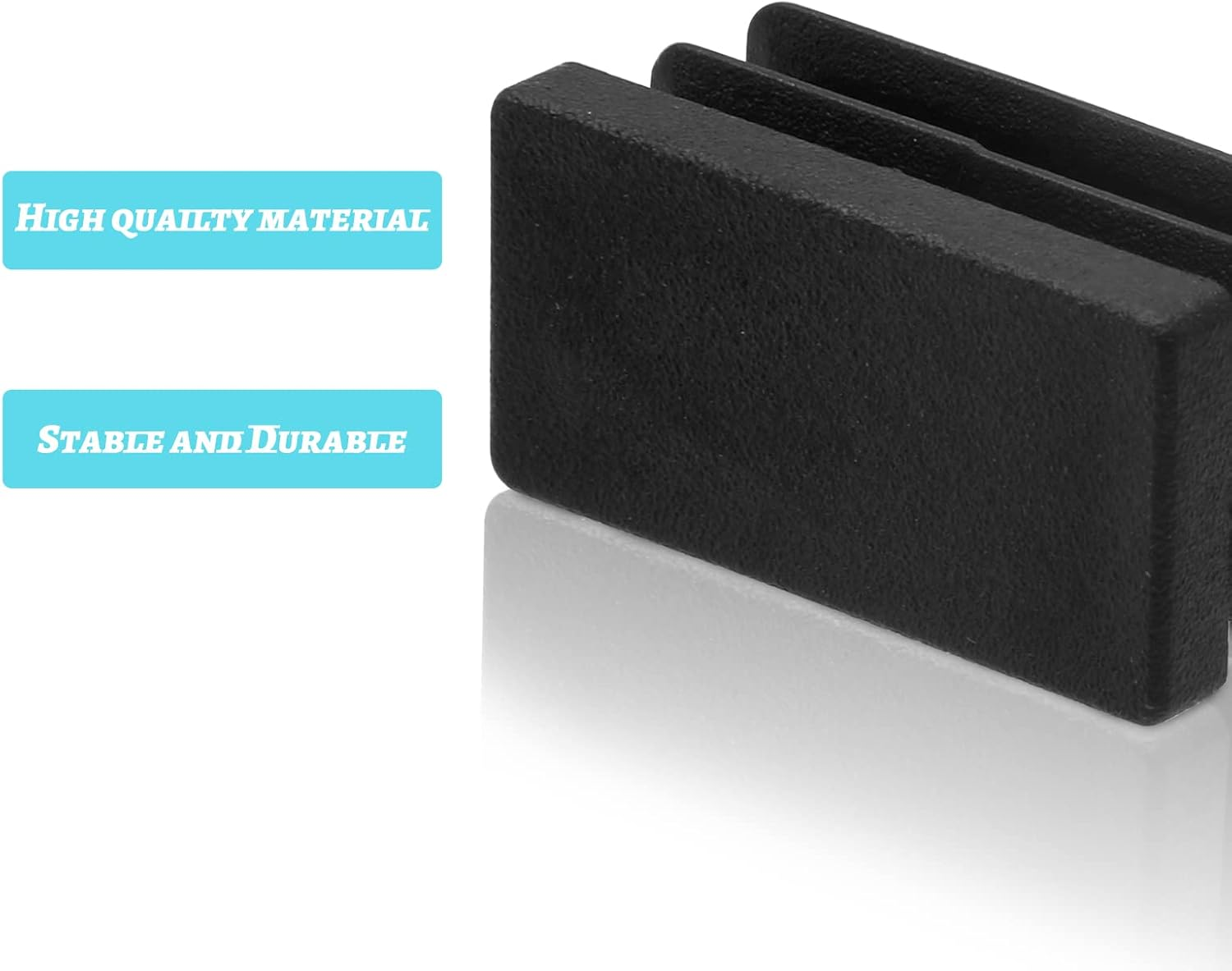 Piutouyar Rectangular Tubing End Caps, Plastic Plug Insert, Black End Cap for Tube Hole Insert, Fences, Furniture Non-Slip Protection (26Mm X 13Mm / 1.02 Inch X 0.5 Inch),32Pcs image number 6