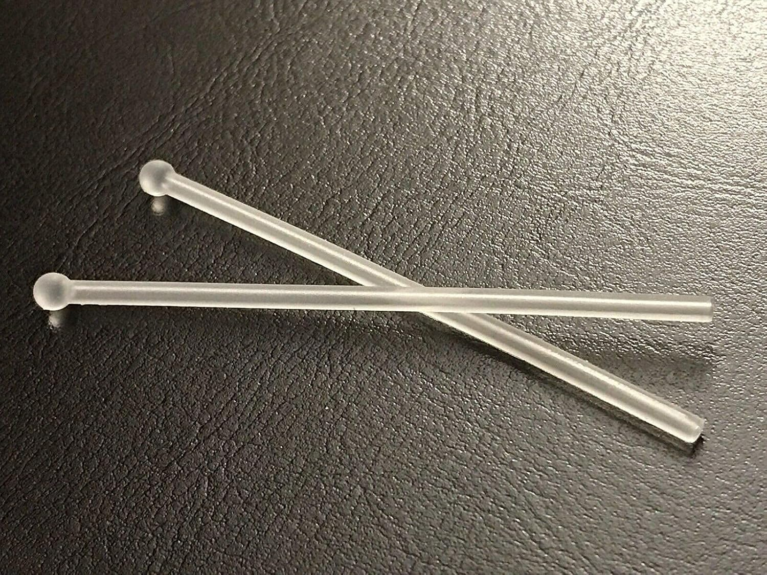 BEHLINE Silicone Replacement Temple Tips for Lindberg, Silhouette and Other Thin Wire Rimless Frames Temples with Cleaning Cloth (White) image number 2