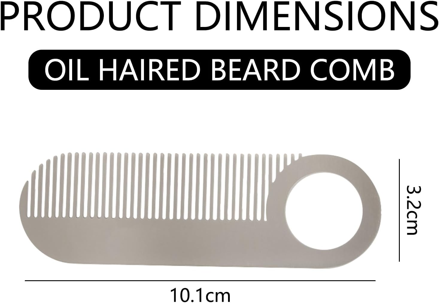 JANGJANG 4-Inch Stainless Steel Beard Comb, Anti-Static Fine-Tooth Design, Portable Pocket Travel Comb for Thinner Hair Beard Mustache Styling, Silver