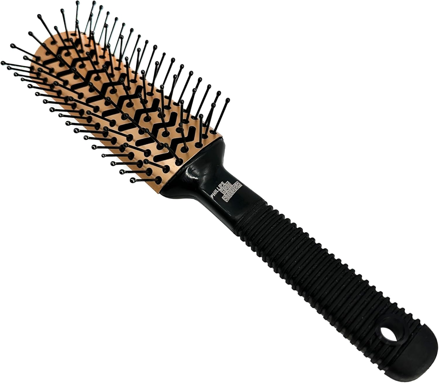 Phillips Brush Hot Styler Rose Gold Metal Vented Hair Brush for Blow Drying & Styling, Anti-Static Ball Tipped Nylon Bristles &ndash; Rubber Ergonomic Handle image number 2