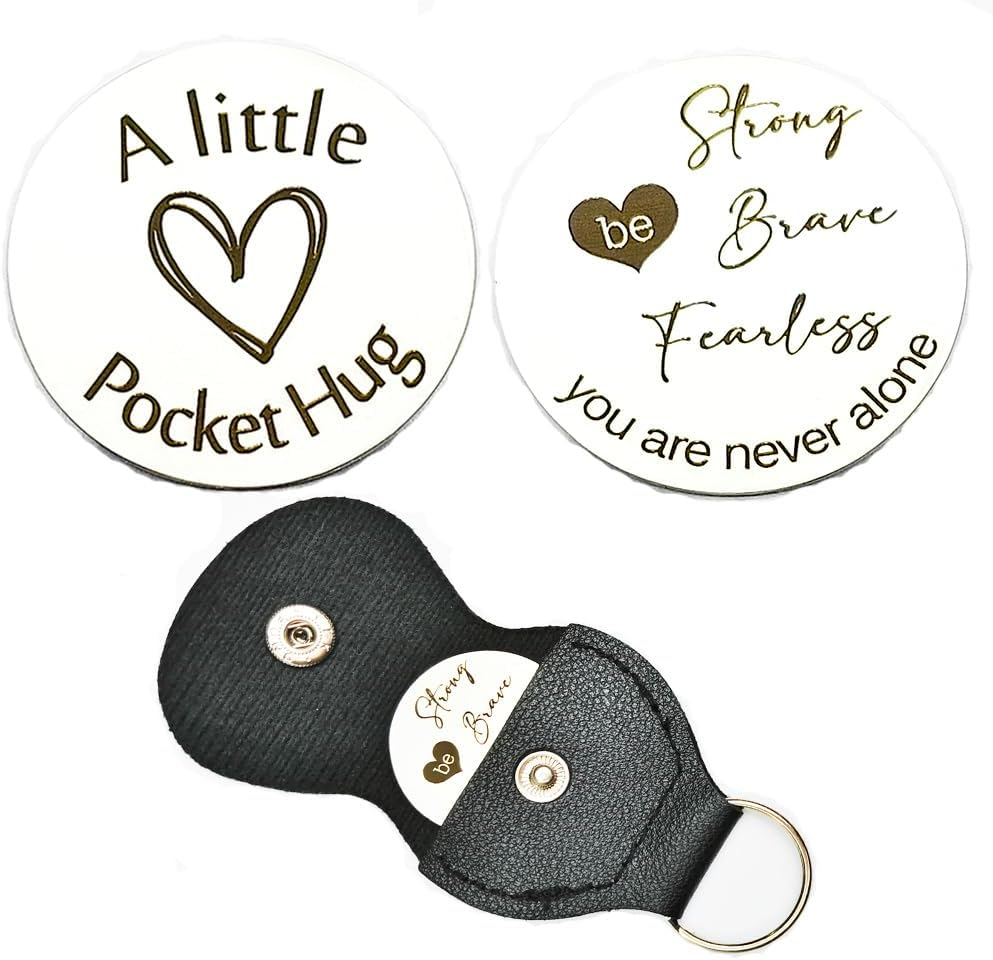 Pocket Hug Token Gift Keychain Christmas Birthday Gifts Long Distance Relationship Hug Tokens Keepsake Stainless Steel Double Sided Pocket Hugs Token Coins