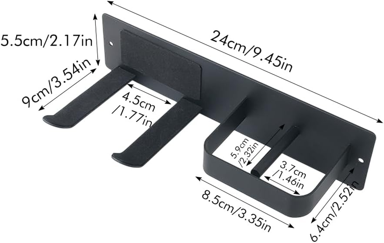 Hair Dryer Holder Wall Mounted,Self Adhesive Hair Dryer Rack,Hair Blow Dryer Rack,Hair Tool Organizer for Hair Dryer, Curling Wands (Black)