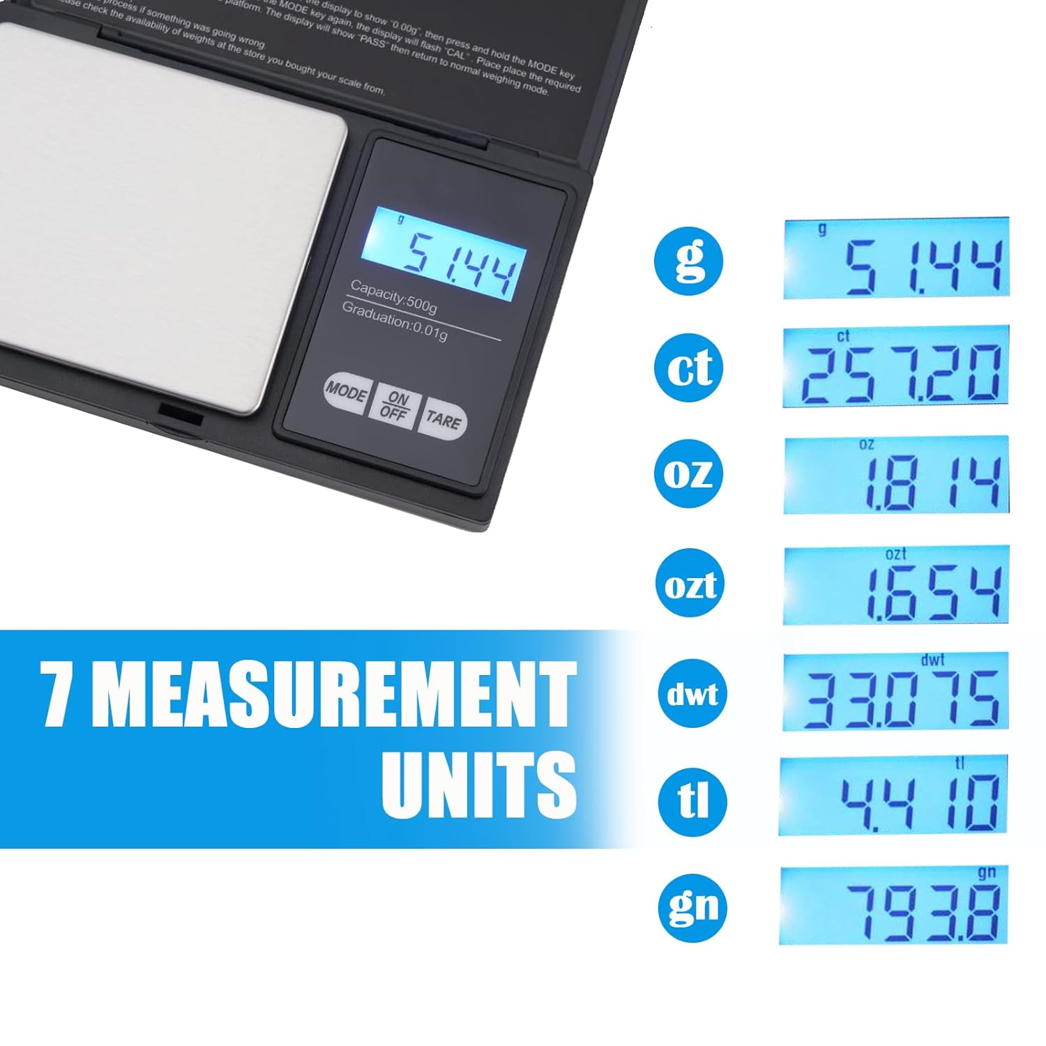 Precision Pocket Scale 700G X 0.01G, Digital Gram Scale with Tray, Small Food Scale, Jewelry Scale, Ounces Grains Scale with Backlit Lcd,Digital Milligram Scale,Pocket Jewellery Scale, Mini Gram Scale image number 3