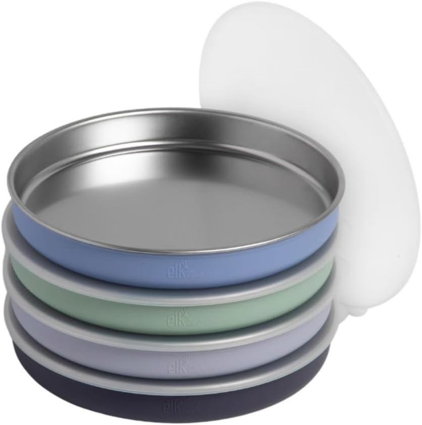 Elk and Friends Stainless Steel Non Divided Plate with Normal Sleeve