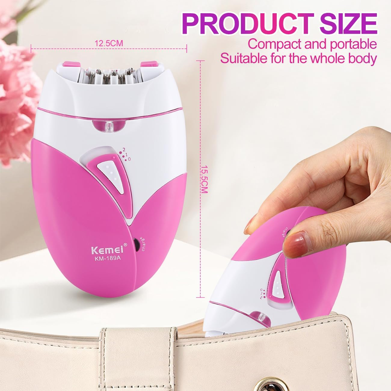 Epilator for Women,Cordless Electric Epilators with LED Light,Rechargeable Hair Removal Device with 21 Tweezers and 2 Speed Settings,Facial & Body Hair Remover for Women/Men/Girls image number 1