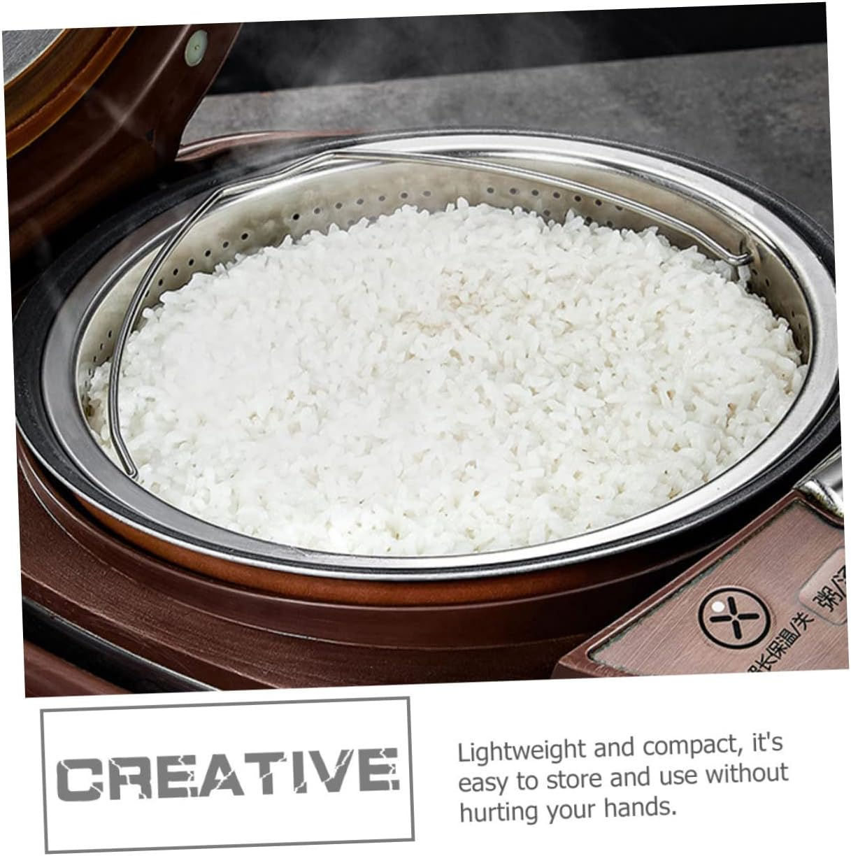 KICHOUSE Stainless Steel Steamer Basket for Rice Cooker Food Steamer Insert for Cooking Vegetables Dumplings and Seafood Steaming Basket for Healthy Meal Preparation image number 6