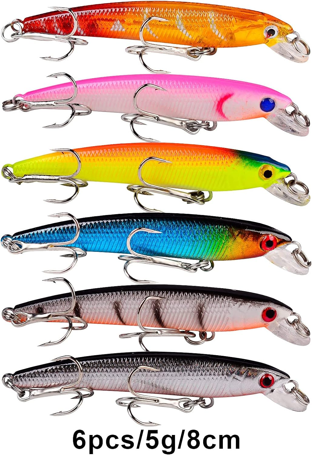 BAIKALBASS Bass Fishing Lures Kit Set Topwater Hard Baits Minnow Crankbait Pencil VIB Swimbait for Bass Pike Fit Saltwater and Freshwater - 008-53Pcs image number 6