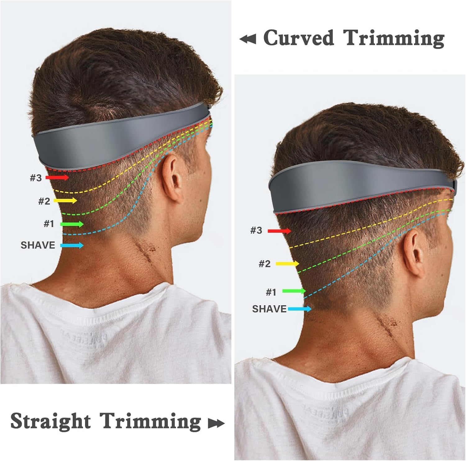 3Pcs Hair Trimming Fade Guide with Fade Comb,Barber Fade Comb Barber Combs with Fade Hair Trimming Guide,Fade Comb Barber Cutting Comb,Fade Comb Blend Comb with Hair Trimming Fade Guide for Men,Grey image number 5