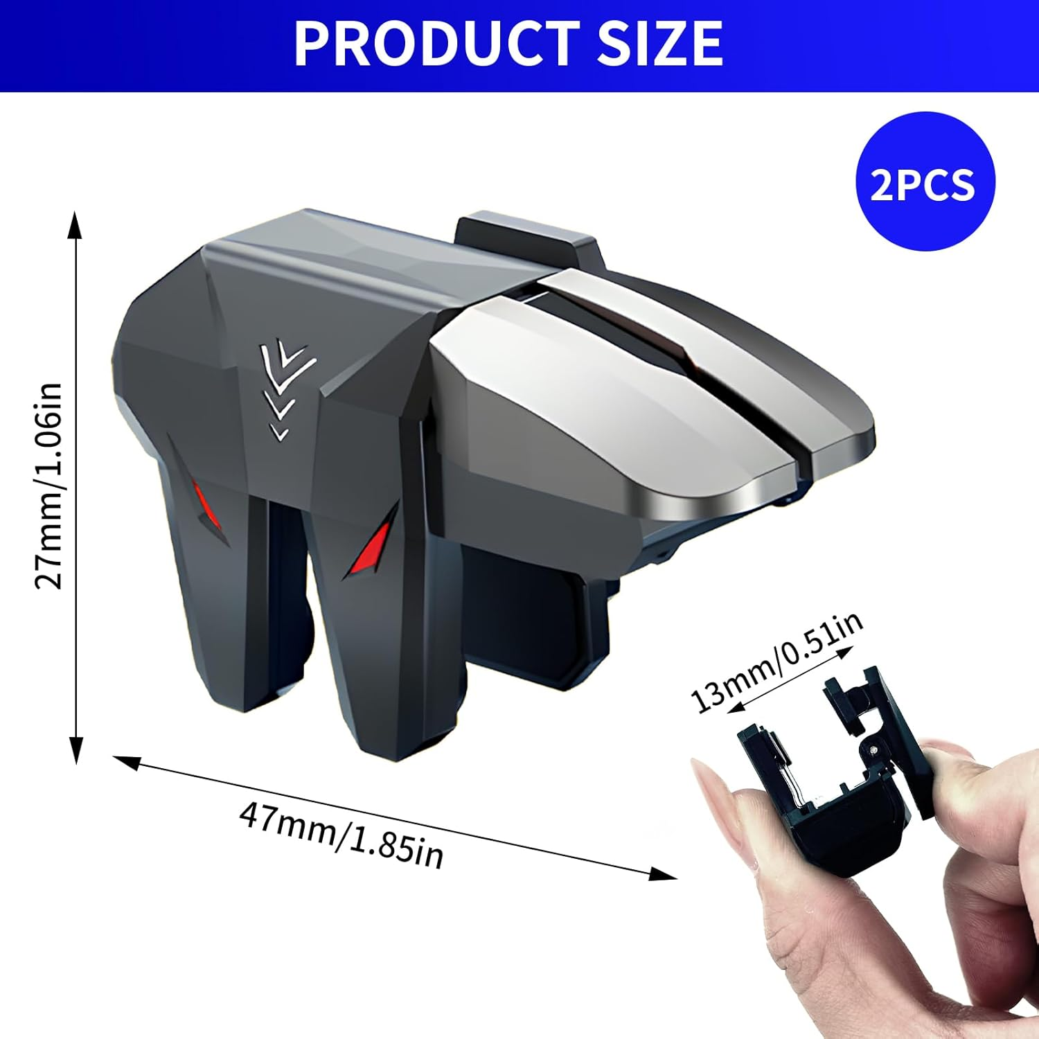 1 Paar Mobile Gaming Trigger F&uuml;r PUBG & Call of Duty, 4 Buttons L1R1 L2R2 Ausl&ouml;ser Joystick Gaming Gadgets, Mobile Controller Handy Kompatibel Mit Smartphone Android Ios image number 5