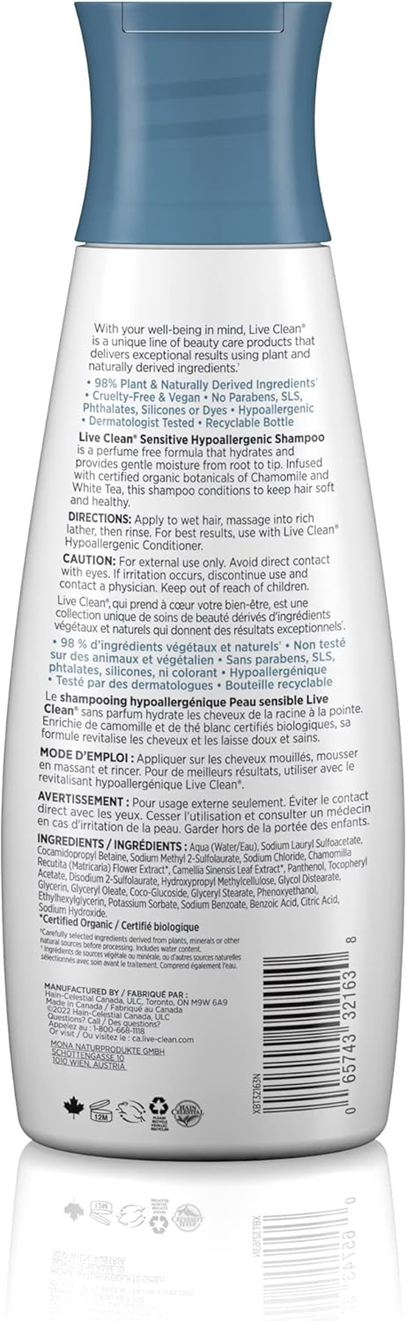 Live Clean Sensitive Hypoallergenic Shampoo 350Ml/12 Fl.Oz image number 4