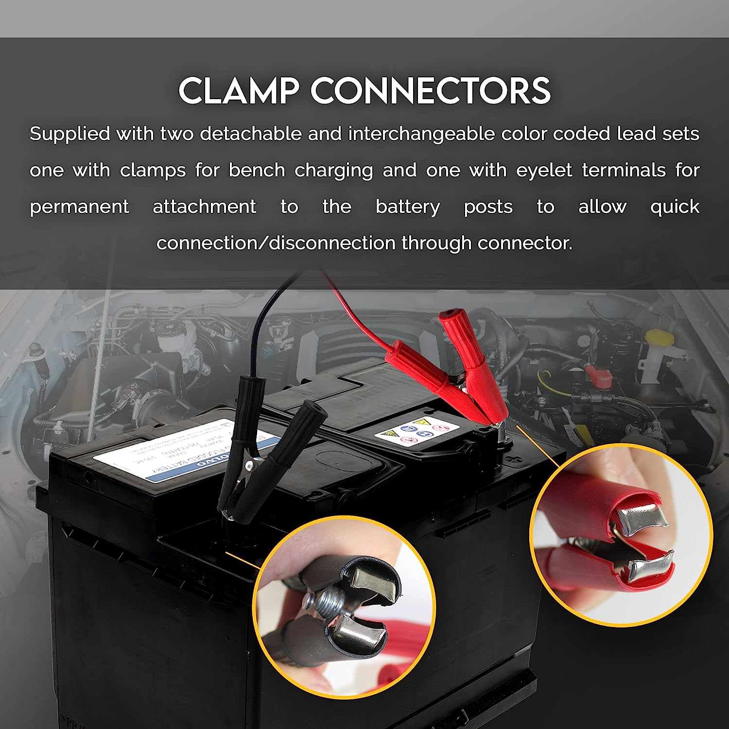 Christmas Birthday Gift Idea, Car 12V 24V Battery Charger, Trickle Charge, 2A 5A 10A Maxxlee, 2 Pcs, Smart Fully Automatic for Automotive Wet MF AGM GEL Lead Acid Batteries 9 Stage Fast, 1 Yr Warranty image number 5