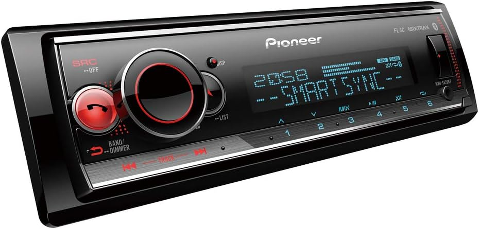 Pioneer MVH-S120UB 1-DIN Receiver with Red Illumination, USB and Compatible with Android Devices. image number 3