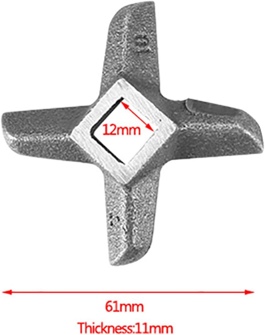 Omabeta 1PCS 61Mm/2.4" Diameter Cross Shaped Meat Grinder Blade with 12Mm/0.5" Central Hole Length, 0.4" Thickness Steel Kitchen Meat Grinder Blade Mincers Cutter Part for All Food Grinder - No. 32 image number 4
