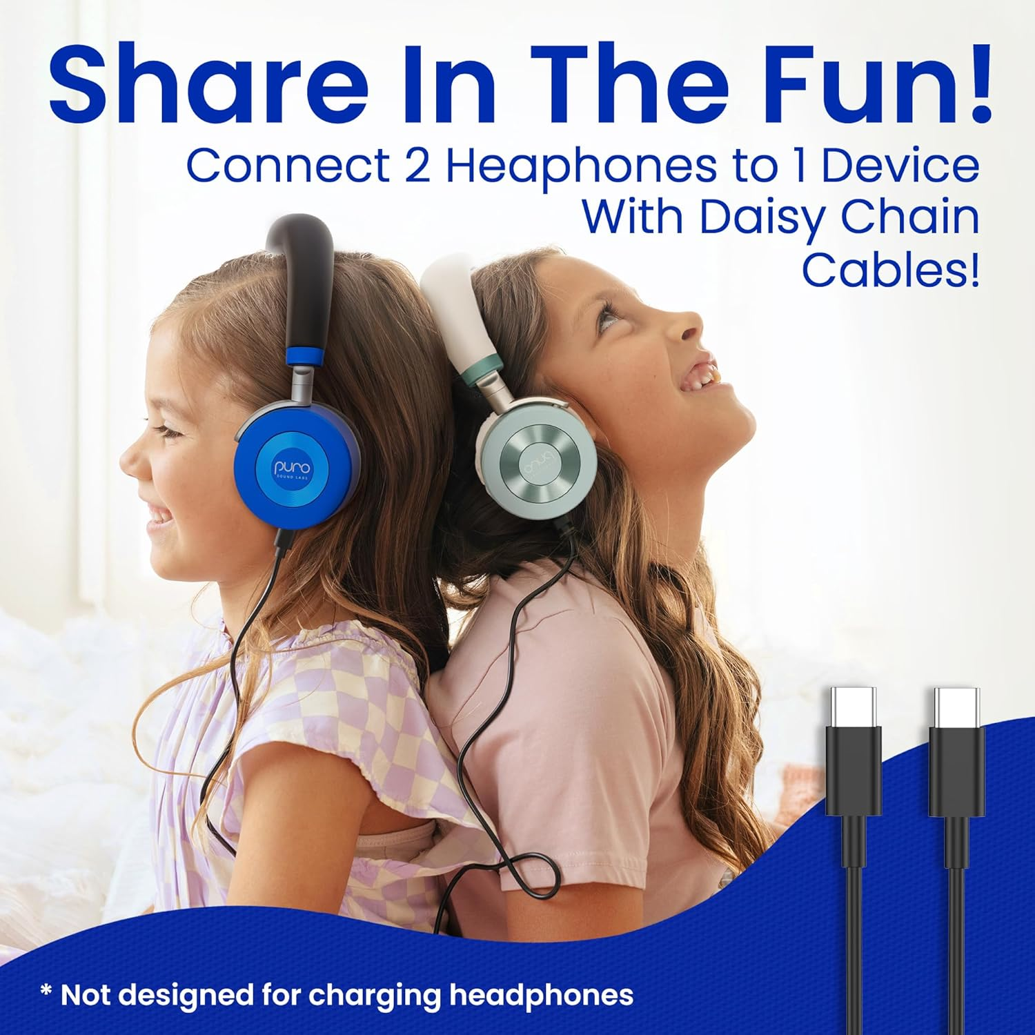 Puro Sound Labs Juniorjam plus Volume Limiting Headphones for Kids, Safer Audio to Protect Hearing- Adjustable Bluetooth Headphones for Tablets, Smartphones, Pcs- 22-Hour Battery Life-Blue - Green image number 7
