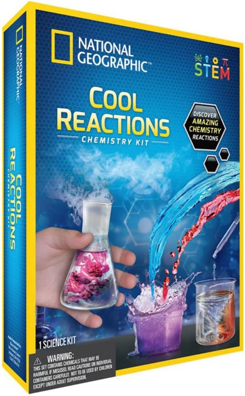 National Geographic Cool Reactions Chemistry Kit &ndash; Fun Science Experiments for Kids, STEM Learning Toy, Hands-On Ph & Chemical Reactions, Educational Boys & Girls image number 1