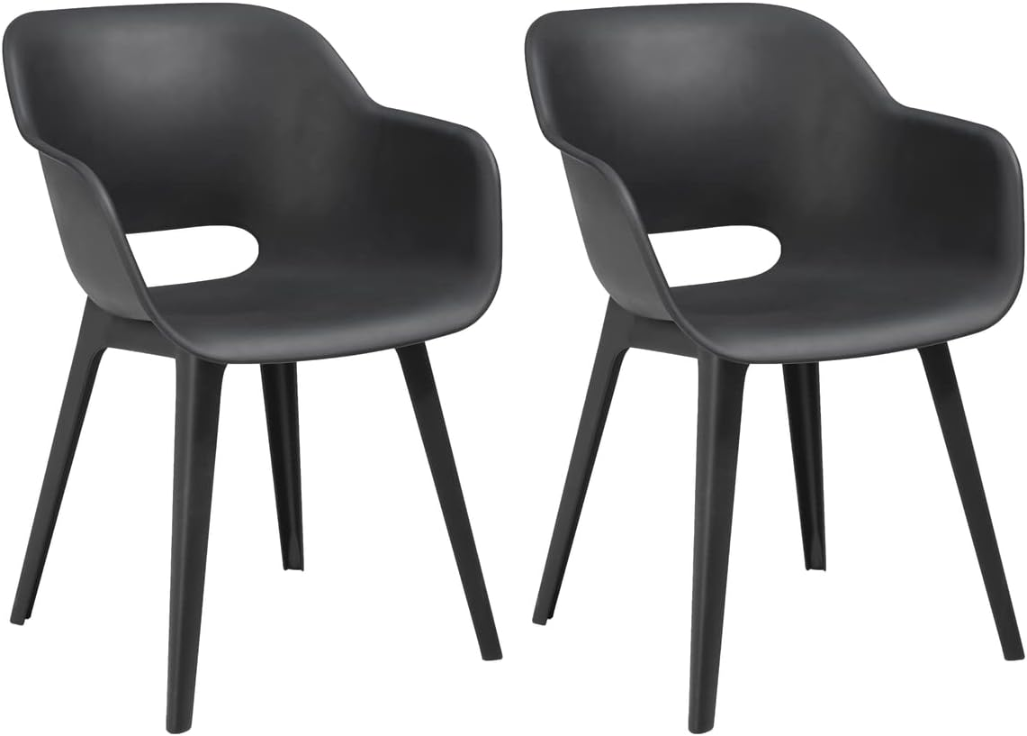 Keter Akola Cup Chair, Graphite (Pack of 2) image number 6