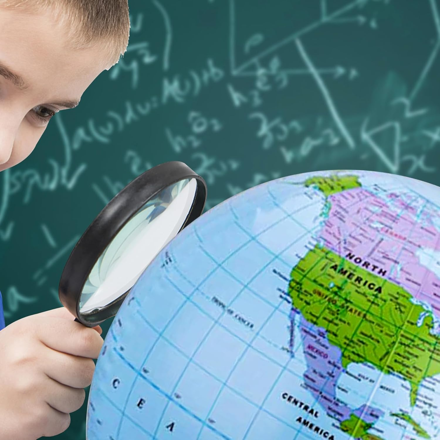 4 Pack 16 Inches Inflatable Globe PVC Earth Blow up World Globe Beach Ball for Beach Playing,Party Bags,Teaching image number 3