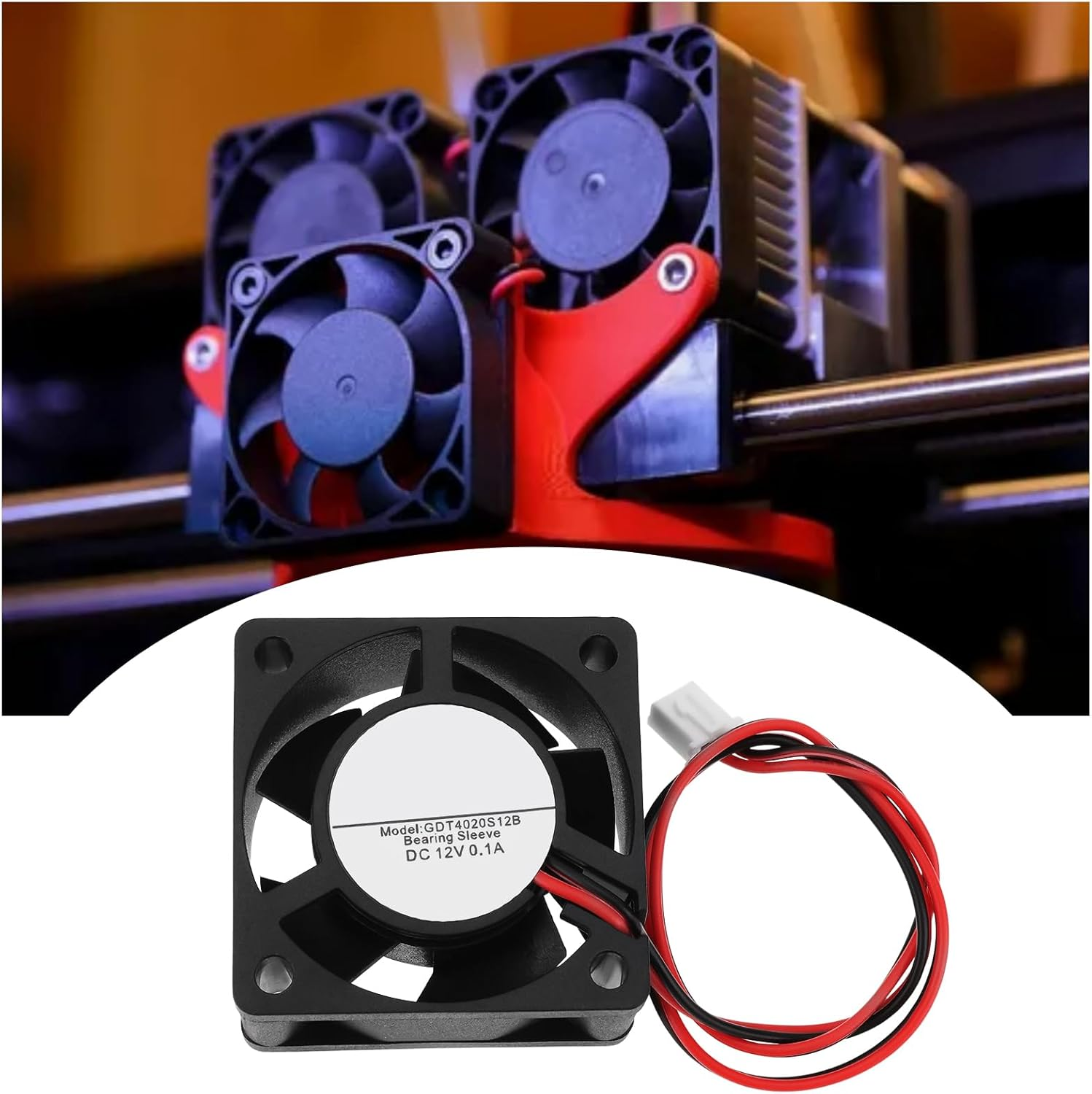 VGOL 2 Pcs DC 12V Brushless 2-Pin Fan 40X40X20Mm Cooling Fan Bearing Cooling Fan for Computers CPU Cooling 3D Printers and Lasers Black image number 6