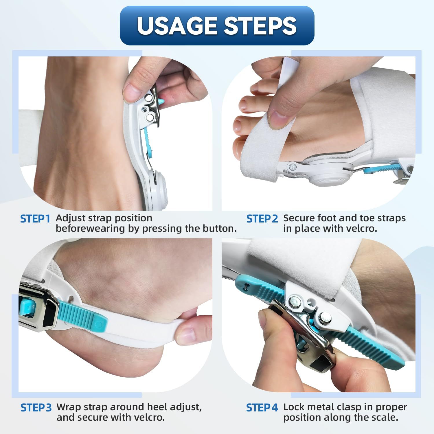 Bunion Corrector for Women and Men, Adjustable Bunion Corrector for Relief, Orthopedic Big Toe Straightener with Silicone Pad, Bunion Splint Suitable for Left and Right Feet Hallux Valgus Correction (2PCS) image number 5