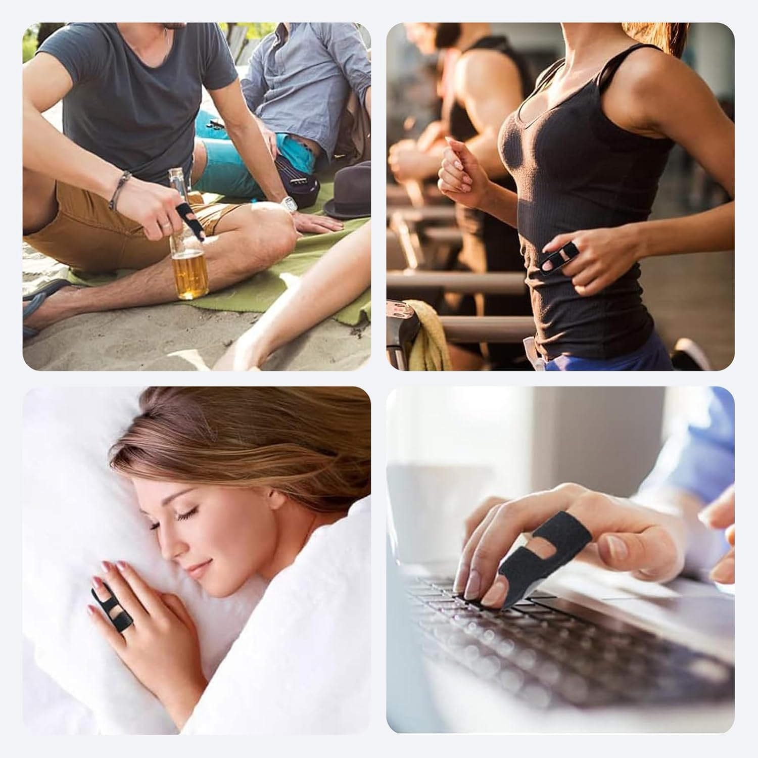 Xlihdzum 5Pcs Finger Splints, Finger Straightening Brace - Professional Thumb Brace for Arthritis Support, Adjustable Trigger Finger Splint for Broken/Strained Fingers (Black) image number 4