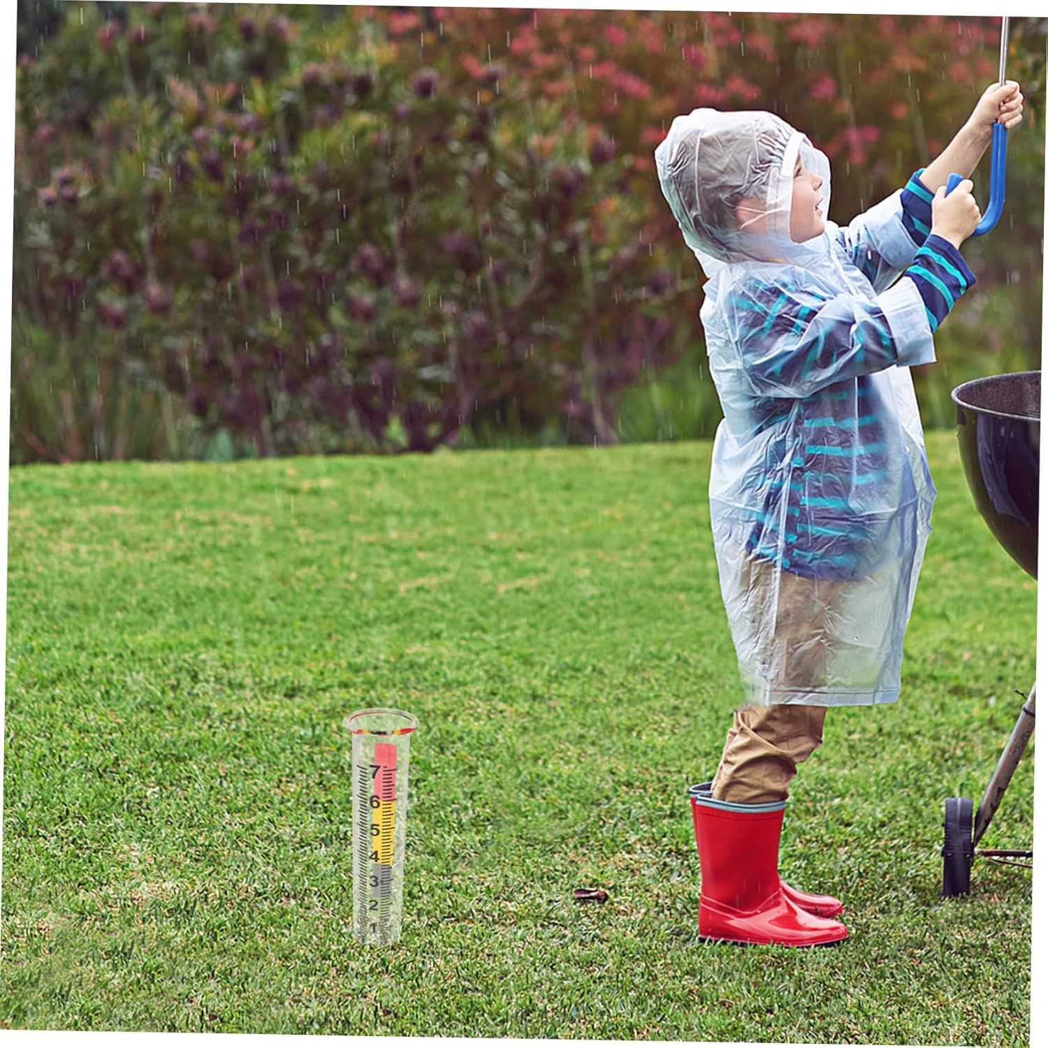 2Pcs Clear Scale Outdoor Rain Gauge for Garden Lawn Patio Accurate Freeze-Resistant Decorative Rain Water with Numbers Rainfall Measuring Tube image number 6
