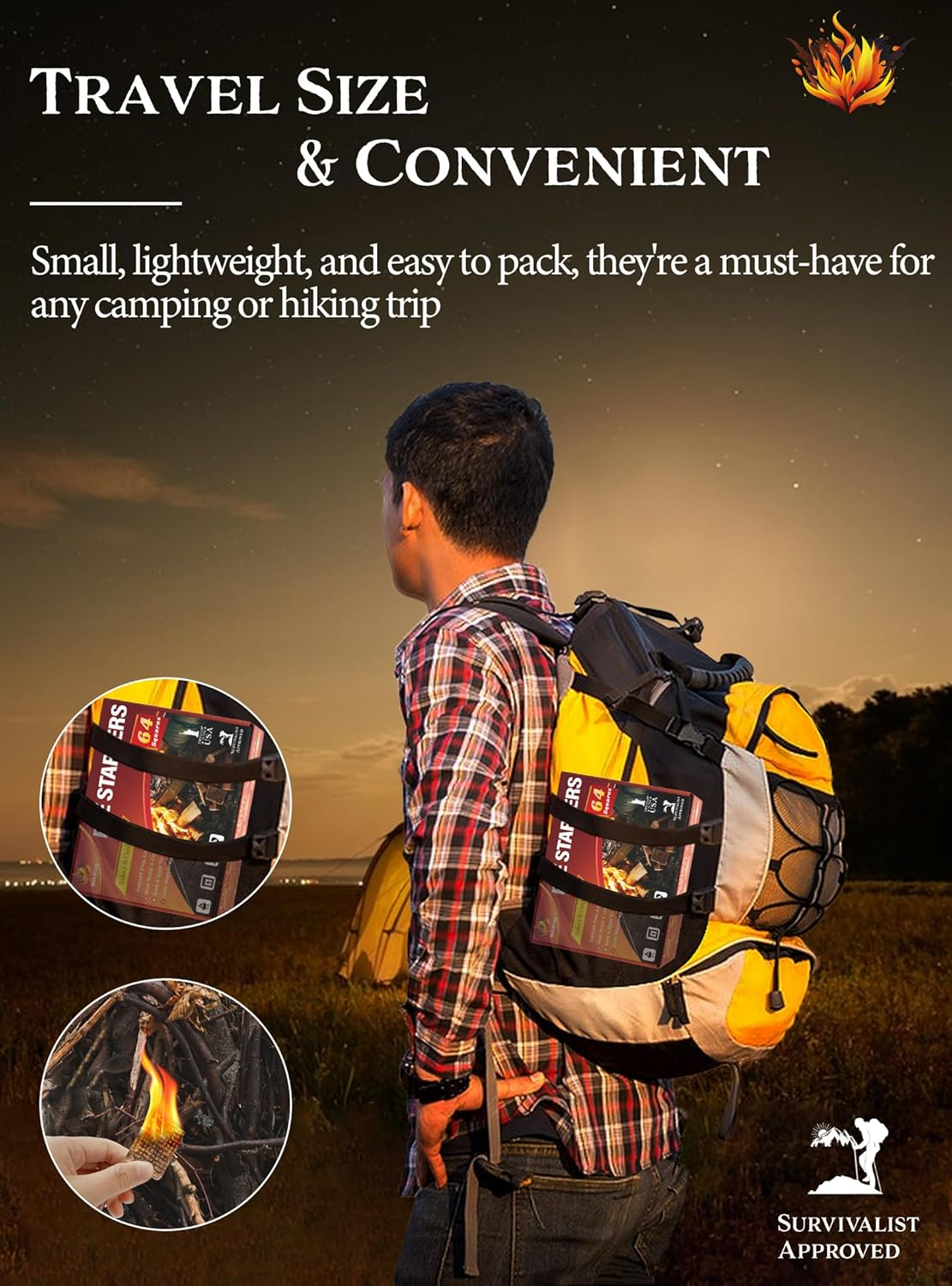 Fire Starter Squares, Easy-Burning, Natural & Waterproof, 64 Mini Cubes image number 4