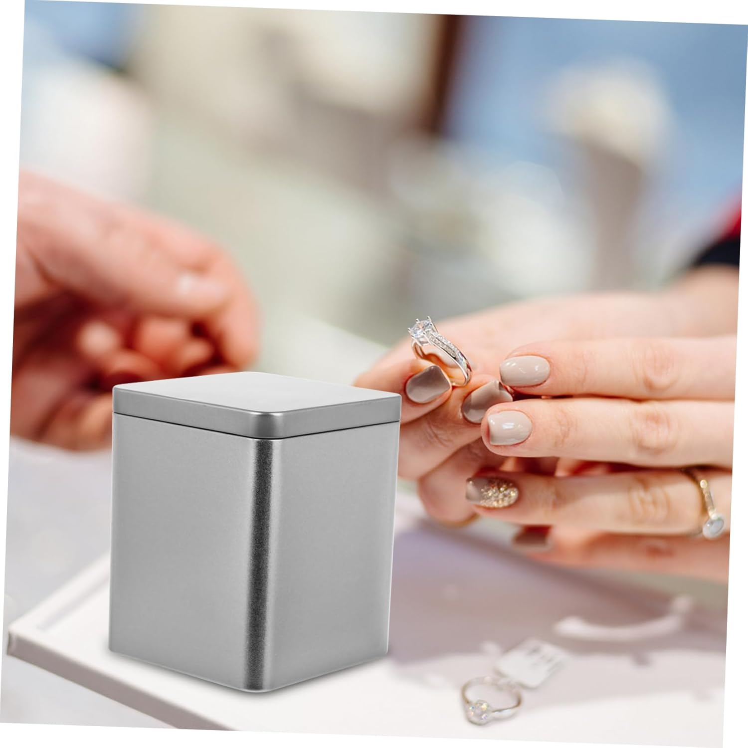 VINTORKY 3Pcs Iron Box Packaging Box Tea Cans Storage Tanks for Home Store Use Empty Canisters for Packaging image number 1