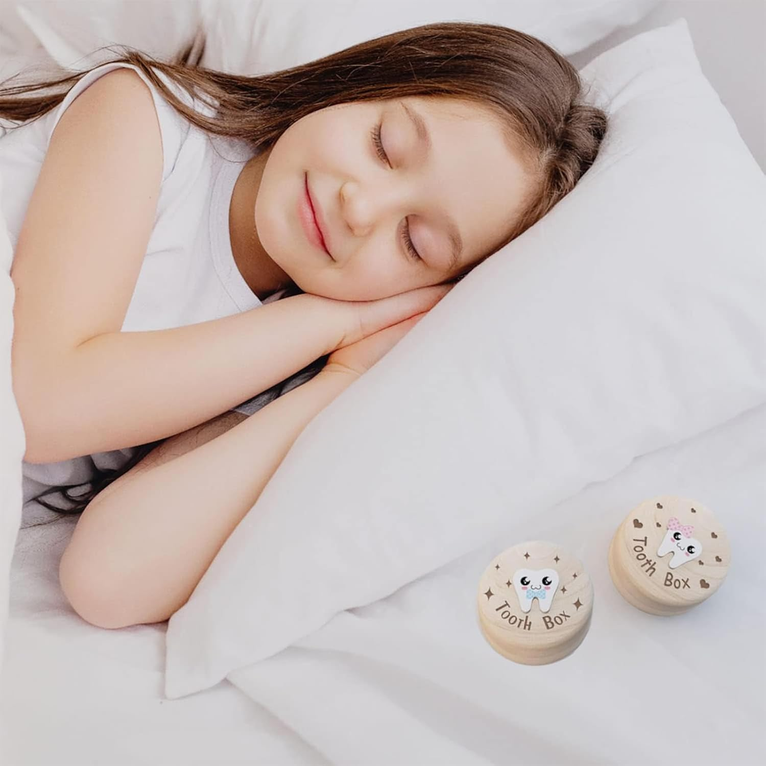 XUANZHI 2PCS Tooth Fairy Box,3D Carved Wooden Tooth Holder,Cute Tooth Holder Tooth Storage Box for Boys Girls&Tooth Boxes for Lost Teeth/Teeth Keepsake Box image number 5