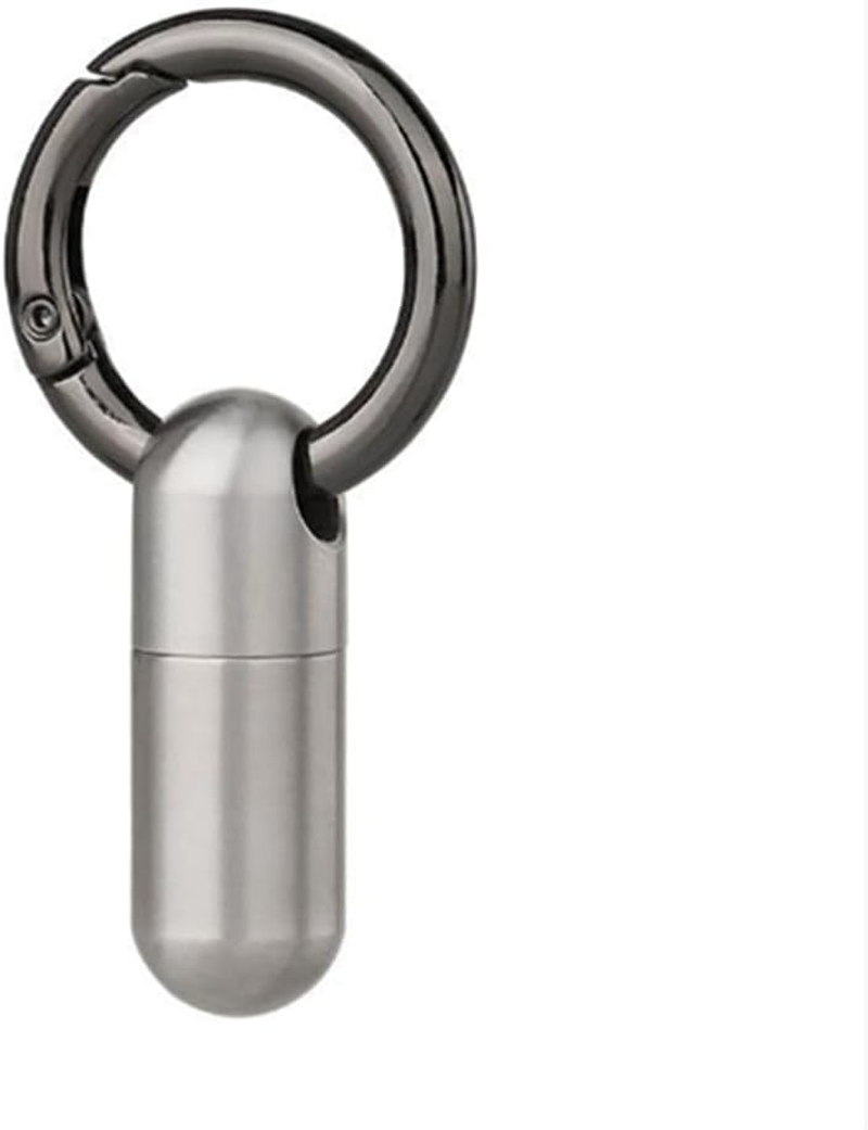 2PCS Waterproof Stainless Steel Pill Box Keychain - Container and Bottle Cache for Medication Storage image number 4