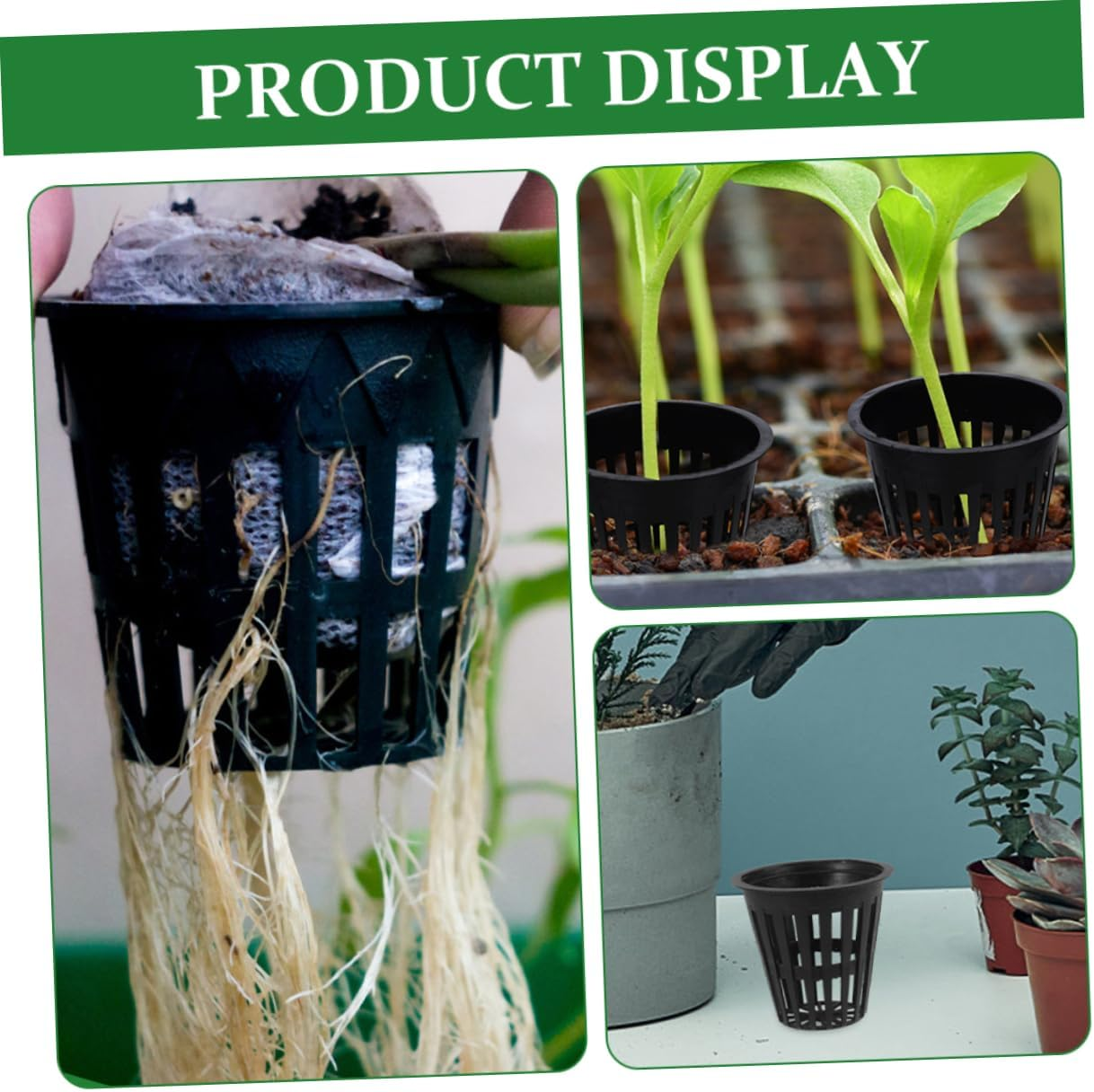 Gogogmee 5Pcs Mesh Hydroponic Planting Baskets Slotted Cups for Indoor Outdoor Gardening image number 1