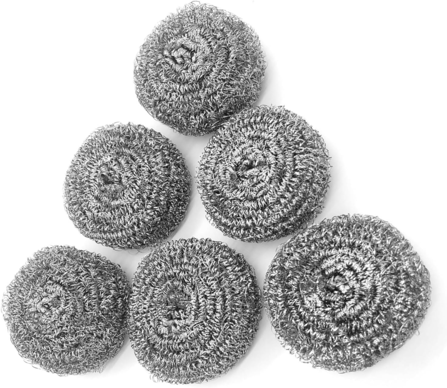 6Pcs Stainless Steel Scrubbers, Steel Wool Scourers Scouring Pads Metal Sponges, Easy Scouring Grease Dirt Oil Rust for Dishes,Pans,Pots,Ovens,Grills,Sinks,Easy Scouring for Tough Kitchen Cleaning image number 5