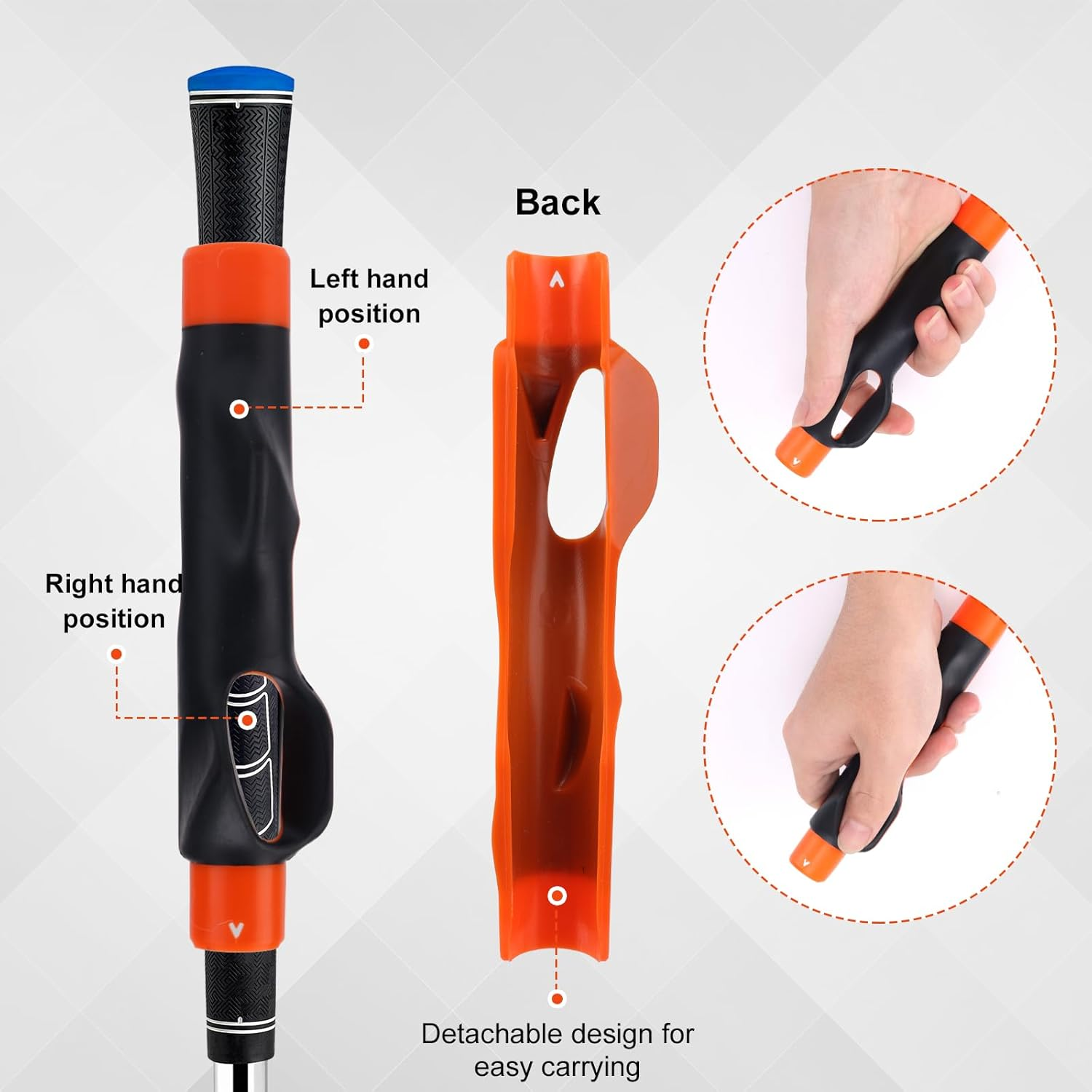 Golf Grip Trainer, Anti-Slip Golf Swing Trainer Practice Aid Accessories for Improving Hand Positioning on Golf Club for Beginner Learn Correct Grip Posture - Yellow image number 4