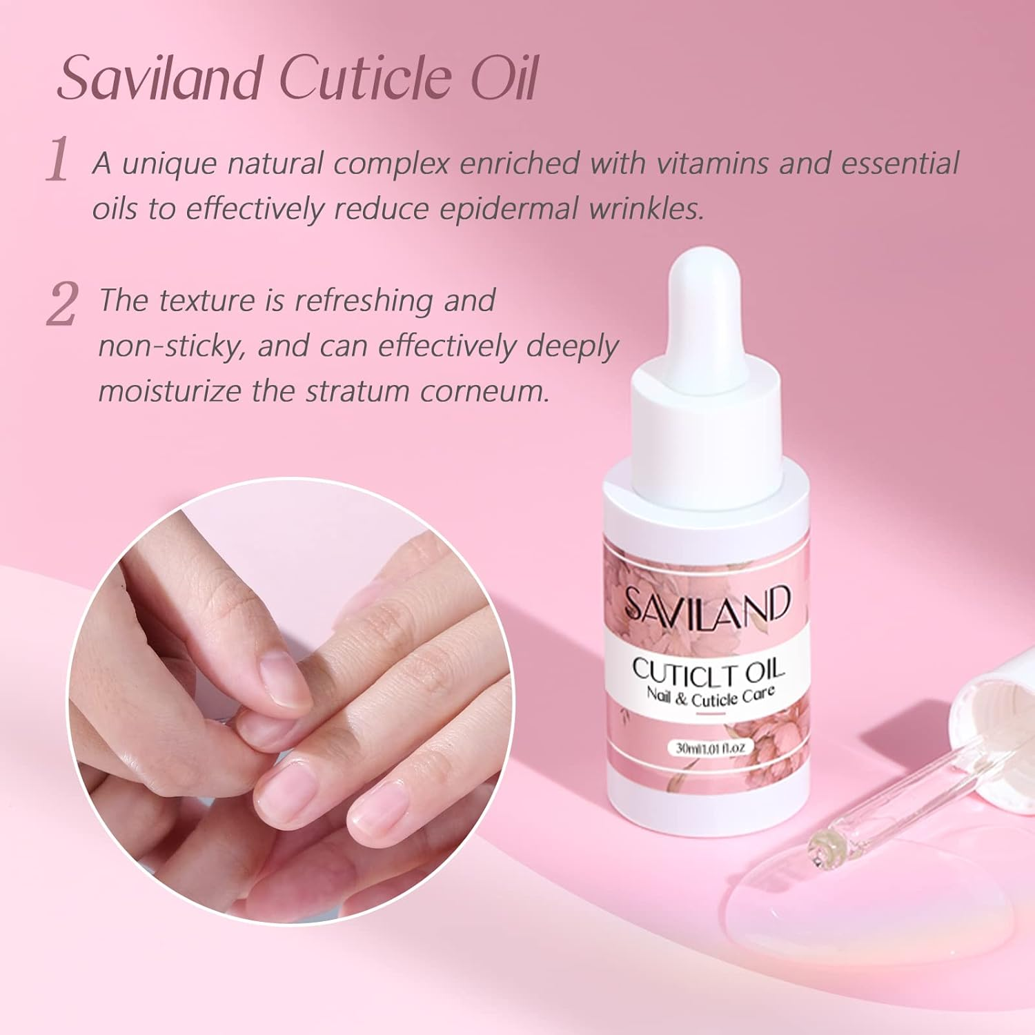SAVILAND Cuticle Remover and Cuticle Oil Kit &ndash; Nail Care Kit with Cuticle Remover Liquid & 1.01 Oz Cuticle Oil Cuticle Trimmer for Cuticle Softener & Moisturize Manicure Kit for Home Use image number 4