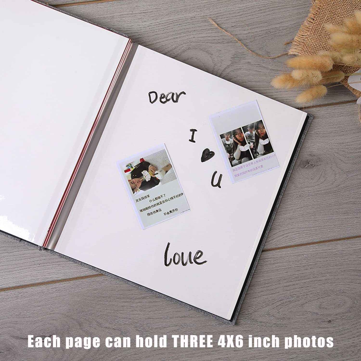 60 Pages Large Photo Album Self Adhesive 4&times;6 5&times;7 8&times;10 Inch Pictures DIY Scrapbook Magnetic Album for Family Wedding with Metal Pen, Blue&hellip;