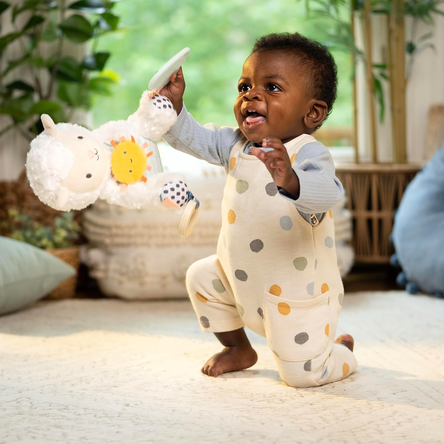 Ingenuity Calm Springs Plush Activity Pal Bpa-Free Cloud Teether, Multi-Texture Fabrics, Sheppy image number 2